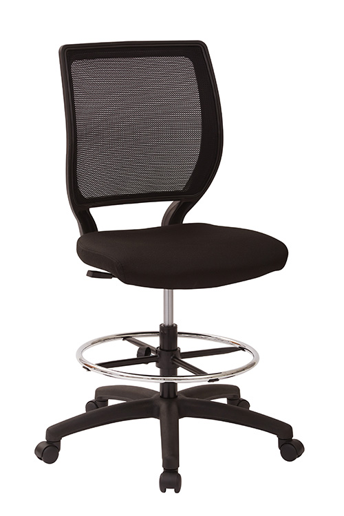 DELUXE WOVEN MESH BACK ARMLESS DRAFTING CHAIR
