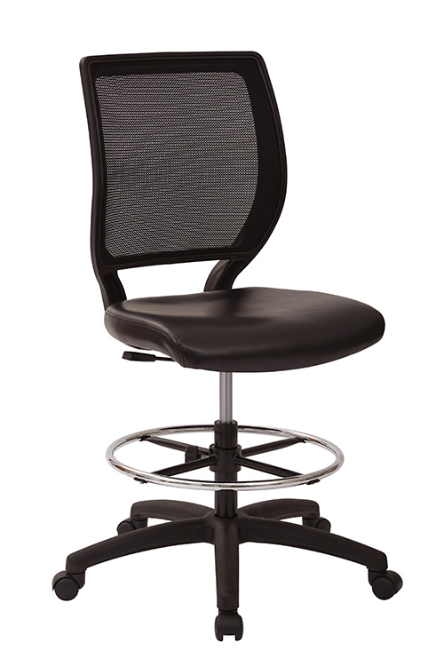 DELUXE WOVEN MESH BACK ARMLESS DRAFTING CHAIR