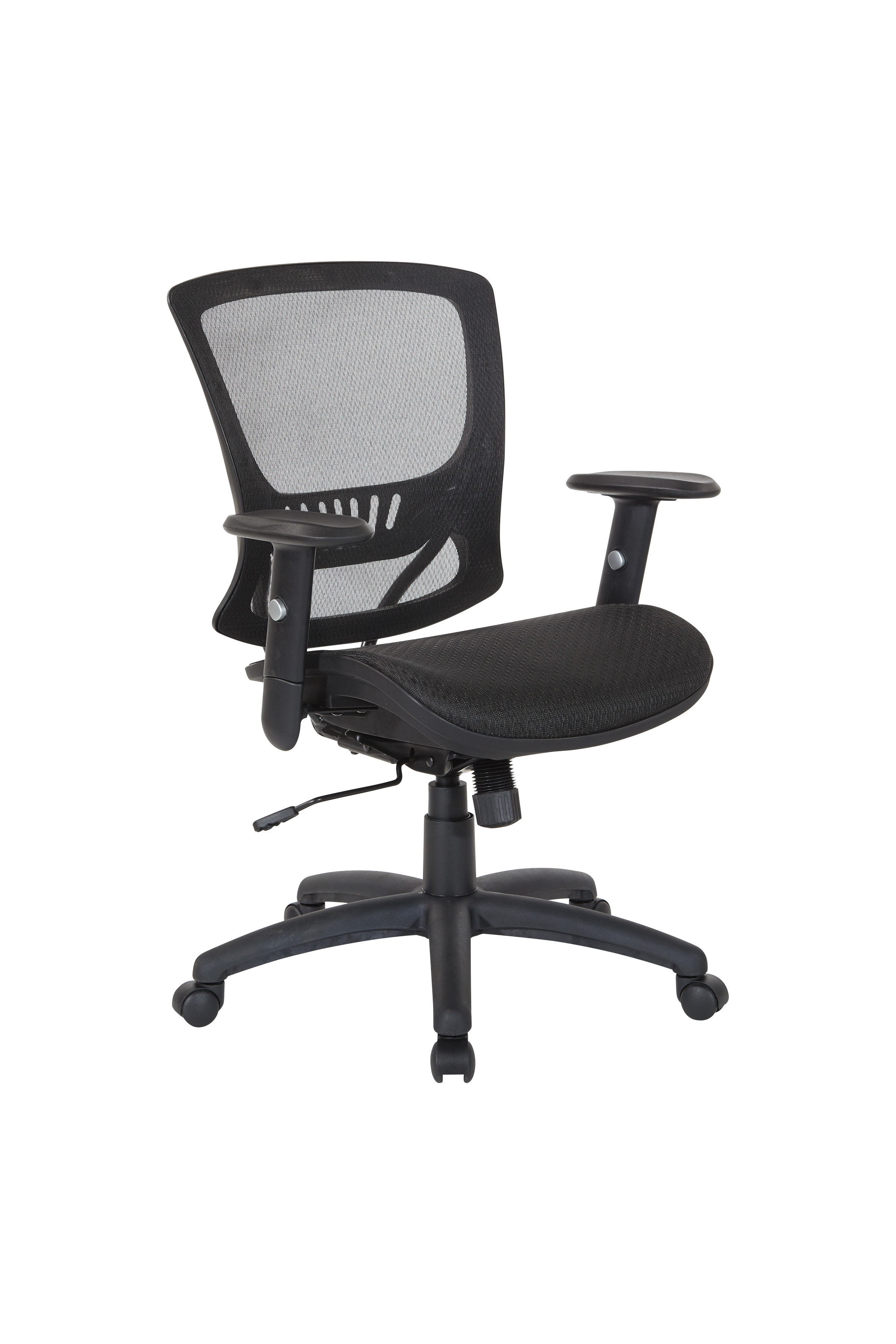 Mesh Screen Seat and Back Manager’s Chair with Height Adjustable Arms, Nylon Base and Dual Wheel Carpet Casters
