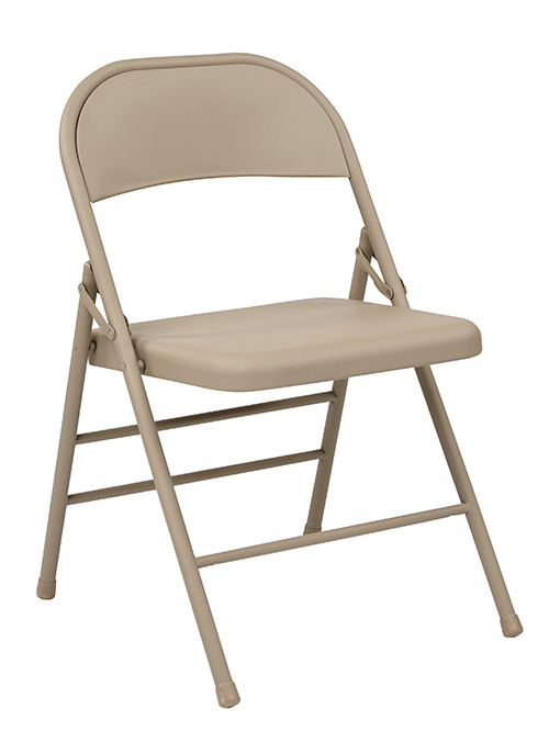 FOLDING CHAIR WITH METAL SEAT AND BACK